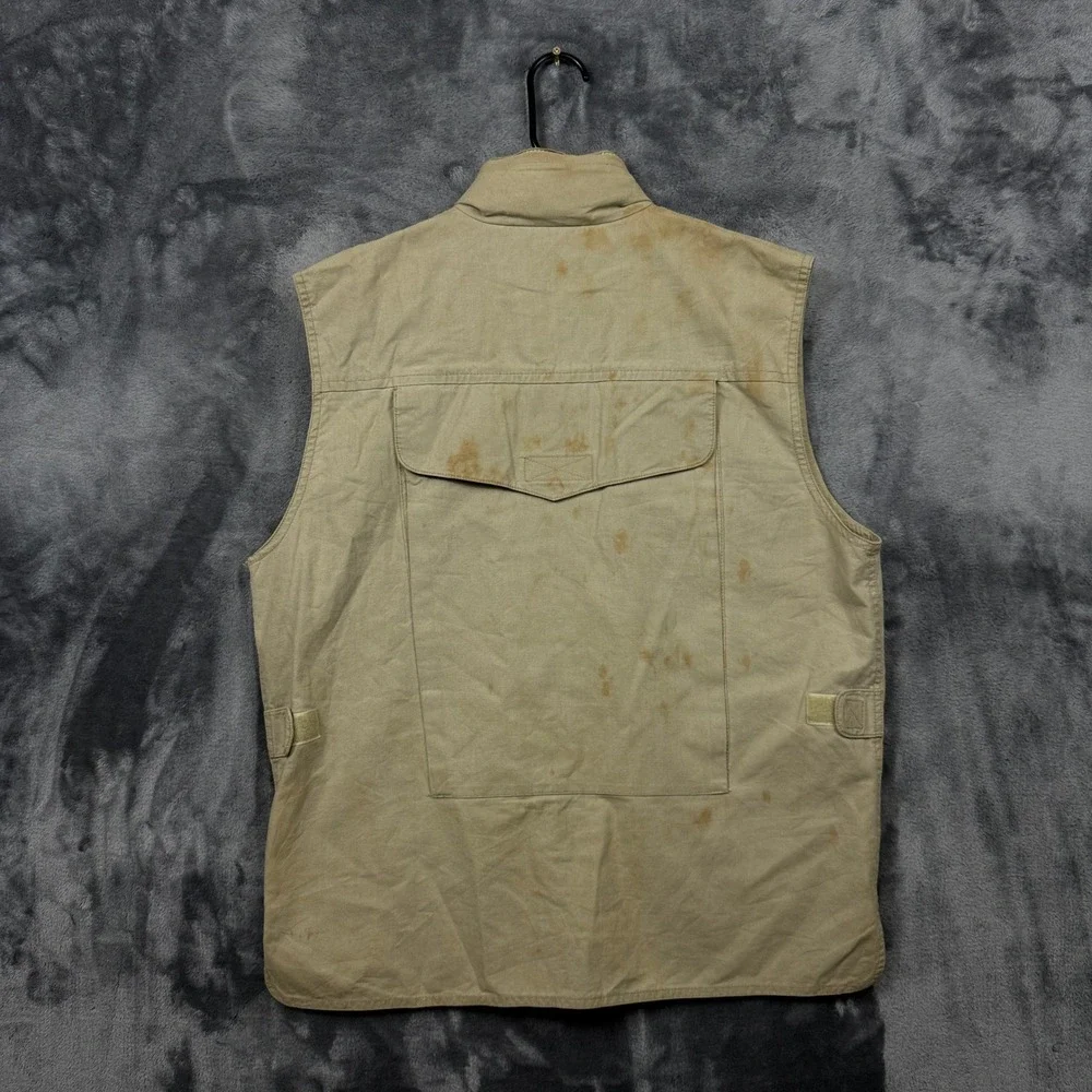 Banana Republic Safari Vest Mens M Tan Vintage Cotton Multi Pocket Utility 9792
